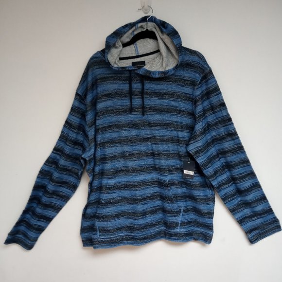 LUCKY BRAND MENS BAJA STRIPE HOODIE 100 % COTTON BIG TALL MAN SIZE XXL BLUE NWT - Picture 8 of 8